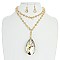 LARGE RHINESTONE TEARDROP BEADED NECKLACE SET