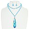OBLONG TEARDROP 2 LINE BEADED NECKLACE