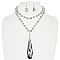 OBLONG TEARDROP 2 LINE BEADED NECKLACE