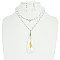 OBLONG TEARDROP 2 LINE BEADED NECKLACE