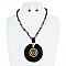 GLASS BEAD NECKLACE W/ END TASSEL PENDANT