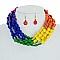 5 LINE FLAT ACRYLIC BEAD NECKLACE SET