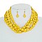 5 LINE FLAT ACRYLIC BEAD NECKLACE SET