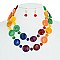 2 LINE LAYERED GLASS BEAD NECKLACE SET
