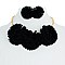3 FABRIC FLOWER NECKLACE SET