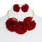 3 FABRIC FLOWER NECKLACE SET