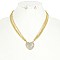 Crystal Heart Pendant with Multi Chain Necklace Set