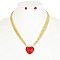 Crystal Heart Pendant with Multi Chain Necklace Set