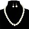 Chic Pearl & Crystal Rhinestone Ball Necklace Earrings Set