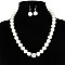 Chic Pearl & Crystal Rhinestone Ball Necklace Earrings Set