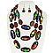 ENCHANTING MULTI WOOD NECKLACE AND EARRINGS SET