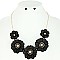 STYLISH FLOWER BIB NECKLACE AND EARRINGS SET