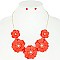 STYLISH FLOWER BIB NECKLACE AND EARRINGS SET