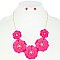 STYLISH FLOWER BIB NECKLACE AND EARRINGS SET