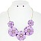 STYLISH FLOWER BIB NECKLACE AND EARRINGS SET