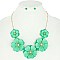 STYLISH FLOWER BIB NECKLACE AND EARRINGS SET