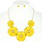 STYLISH FLOWER BIB NECKLACE AND EARRINGS SET