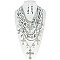 FASHIONABLE GEM STONE CROSS MULTI CHARM MULTI LAYERED CHAIN CHUNKY NECKLACE AND EARRINGS SET