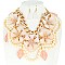 CHIC CHUNKY FLOWER PEARL AND CHAIN BIB STATEMENT NECKLACE AND EARRINGS SET