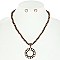 CHARMING CIRCLE PENDANT NAVAJO PEARL NECKLACE AND EARRINGS SET