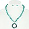 CHARMING CIRCLE PENDANT NAVAJO PEARL NECKLACE AND EARRINGS SET
