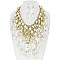 TRENDY CHUNKY GEM STONE ARCLIC CRYSTAL BIB STATEMENT NECKLACE AND EARRINGS SET