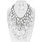 TRENDY CHUNKY GEM STONE ARCLIC CRYSTAL BIB STATEMENT NECKLACE AND EARRINGS SET