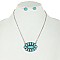 CAPTIVATING WESTERN TURQUOISE CONCHO PENDANT NECKLACE AND EARRINGS SET