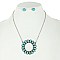 ALLURING WESTERN TURQUOISE CIRCLE PENDANT NECKLACE AND EARRINGS SET