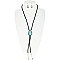 FASHIONABLE COWBOY NECKTIE TEARDROP TURQUOISE PENDANT BOLO TIE NECKLACE AND EARRINGS SET