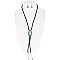 FASHIONABLE COWBOY NECKTIE TEARDROP TURQUOISE PENDANT BOLO TIE NECKLACE AND EARRINGS SET