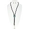 CLASSIC COWBOY NECKTIE CONCHO TURQUOISE PENDANT BOLO TIE NECKLACE AND EARRINGS SET