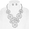 CHIC METAL FLOWER BIB STATEMENT NECKLACE AND EARRINGS SET