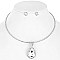 STYLISH TEARDROP GEM STONE PENDANT RHINESTONE COLLAR NECKLACE AND EARRINGS