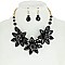 Large Flowers Rhinestone Necklace and Earrings Set