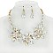Large Flowers Rhinestone Necklace and Earrings Set