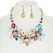 Large Flowers Rhinestone Necklace and Earrings Set