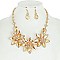 Large Flowers Rhinestone Necklace and Earrings Set