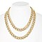DOUBLE PAVE LINKED CUBAN CHAIN NECKLACE W STONES