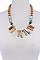 WOOD BEADS & STONE NECKLACE