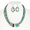 CHARMING MULTI COLOR SEED BEAD MULTI STRAND NECKLACE AND EARRINGS SET