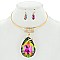 FASHIONABLE CHOKER SET LARGE TEARDROP PENDANT