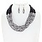 FIVE STRANDS ACRYLIC BEAD NECKLACE SET