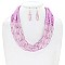 FIVE STRANDS ACRYLIC BEAD NECKLACE SET