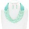 FIVE STRANDS ACRYLIC BEAD NECKLACE SET