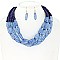 FIVE STRANDS ACRYLIC BEAD NECKLACE SET