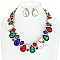 Dazzling Crystal Teardrop Cluster  Necklace Earring Set