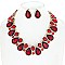 Dazzling Crystal Teardrop Cluster  Necklace Earring Set