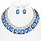 PRINCESS CUT RECTANGULAR CRYSTAL STATEMENT NECKLACE SET