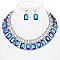 PRINCESS CUT RECTANGULAR CRYSTAL STATEMENT NECKLACE SET